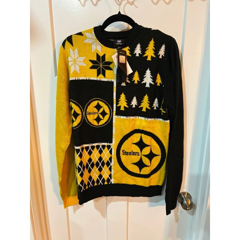 Pittsburgh Steelers Busy Block Ugly Sweater, an officially licensed NFL product